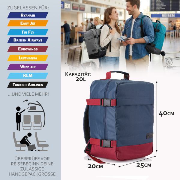 BAMBINIWELT Handgepäck, Rucksack ,Reise Koffer, Boardgepäck,  40x25x20cm oder 40x30x20cm